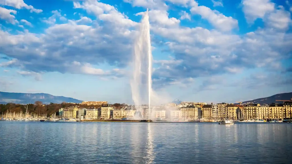 Lac et jet d'eau de Genève