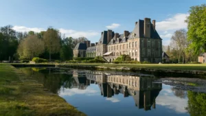 Vue sur le château de Courances dans l'Essonne