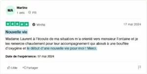 Avis de nos clients après un rachat de crédits. Découvrez l'avis de Martine