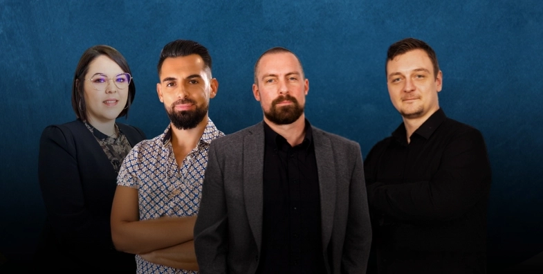 Pauline Dumont , Pierre Brignou, Mickael Tellier, Julien Dubusse les courtiers de l'agence de courtiers en crédit immobilier du Havre